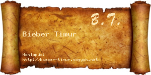 Bieber Timur névjegykártya